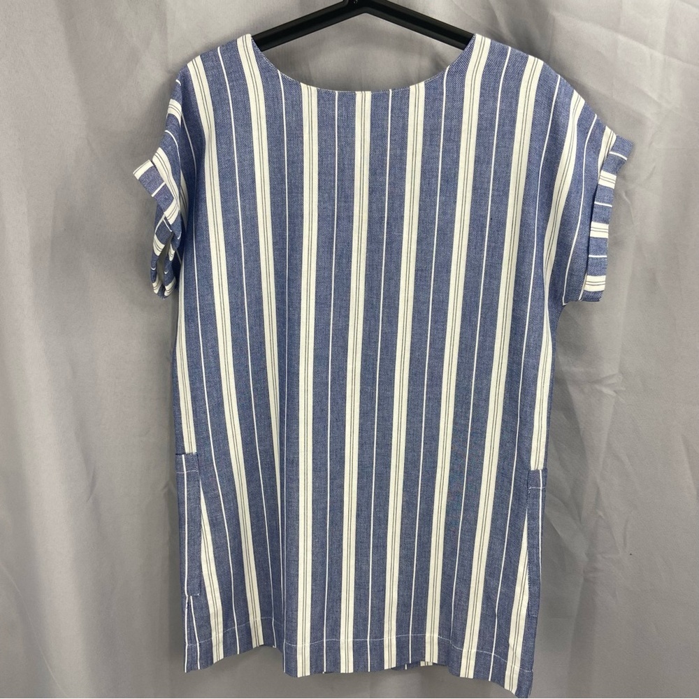 Tularosa x Revolve Warren Striped Tunic Mini Dress Blue White Sz Small - Picture 8 of 8